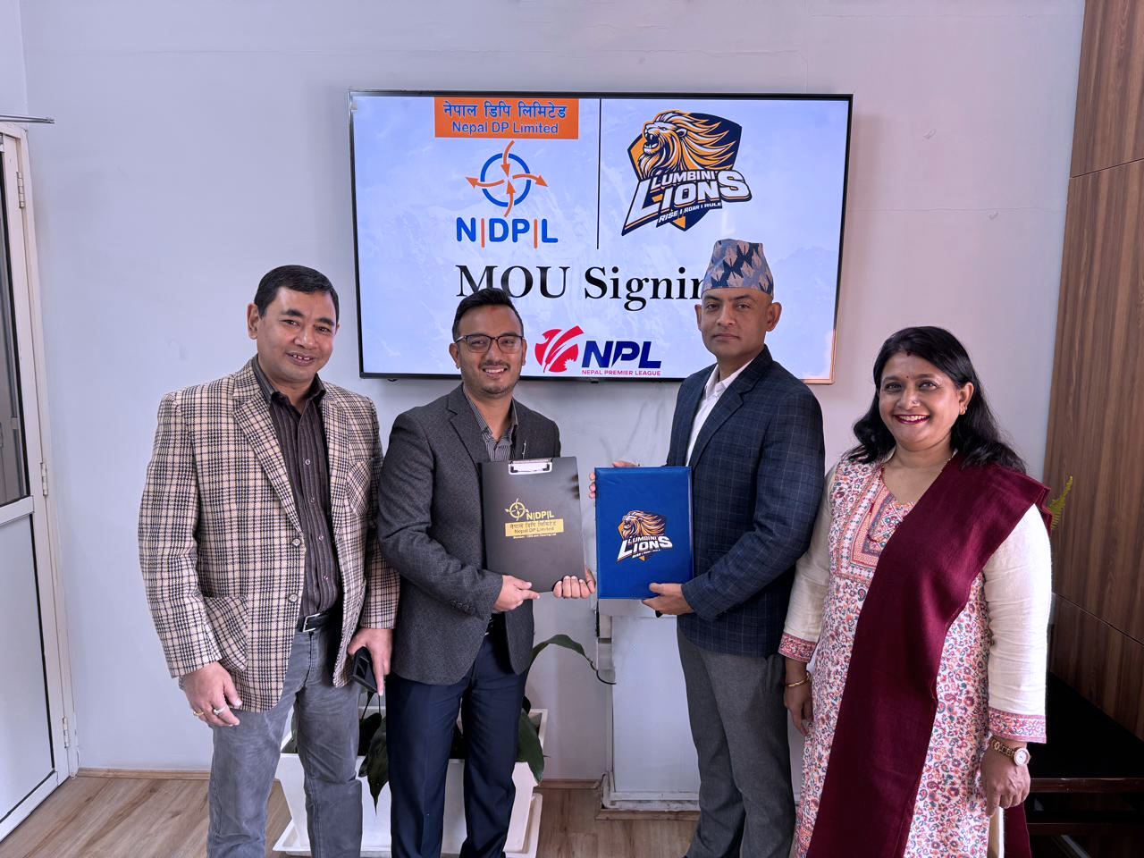 Nepal DP signs sponsorship agreement with Lumbini Lions Franchise for Nepal Premier League